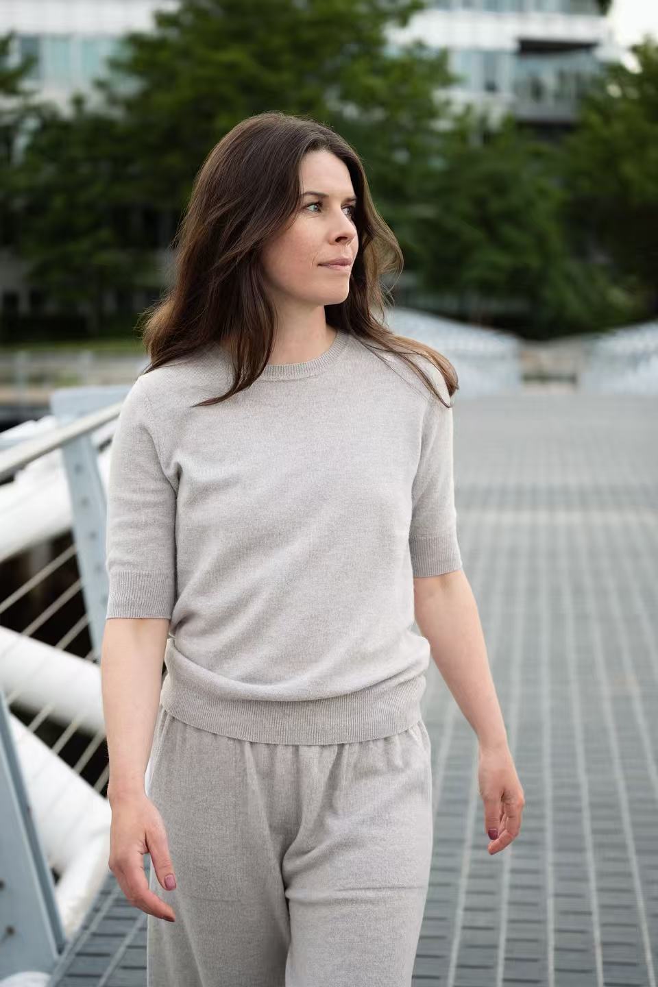 YWÉRA Pure Cashmere Wide-Leg Knit Pants