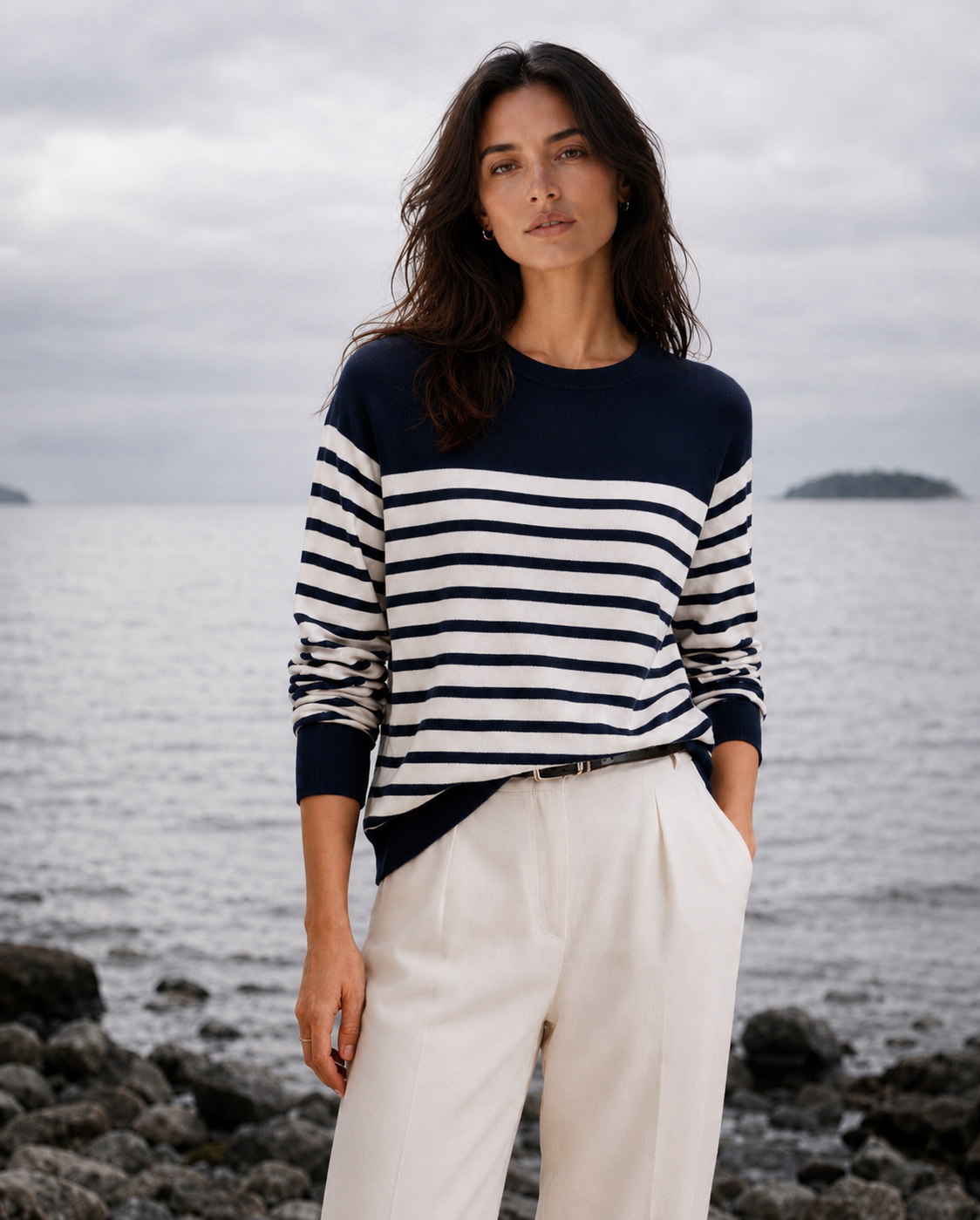 100% Wool Striped Pullover