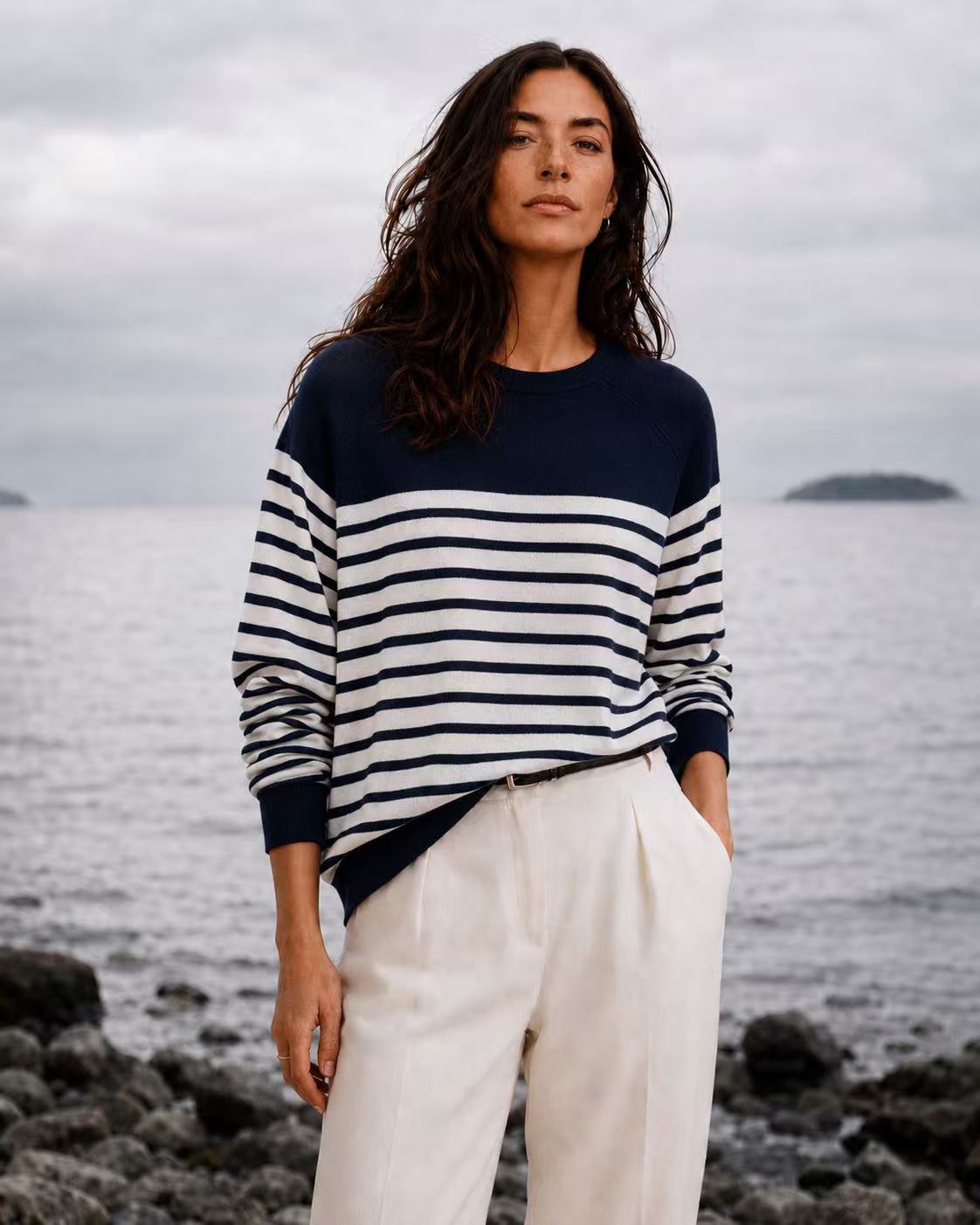 100% Wool Striped Pullover