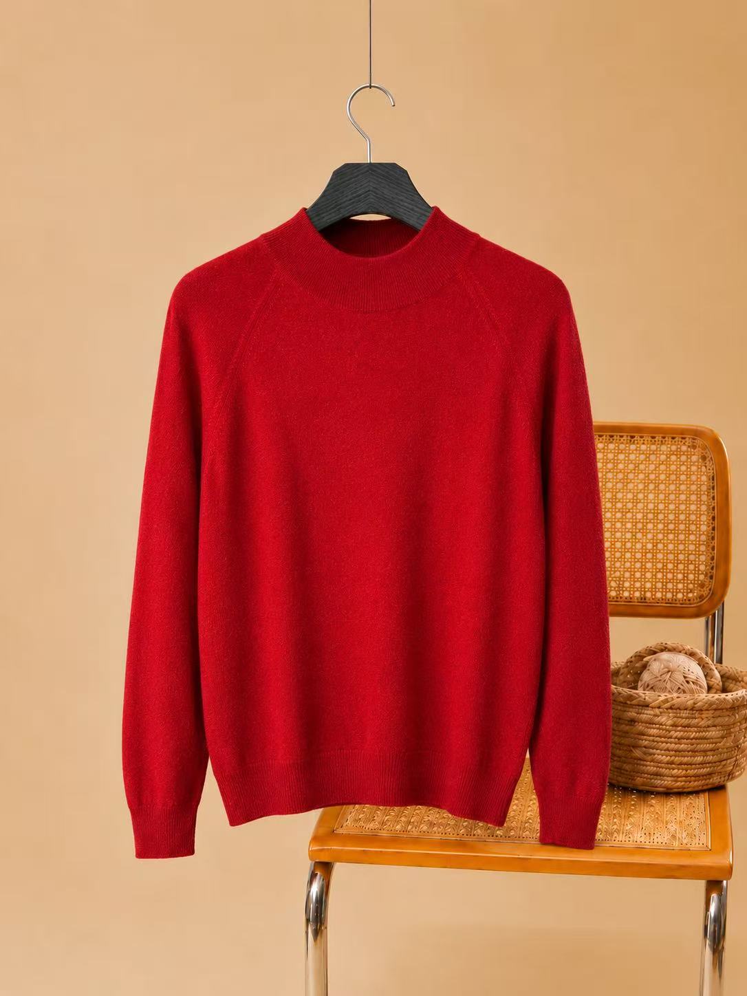 YWÉRA Pure Cashmere Women’s Classic Crewneck Sweater