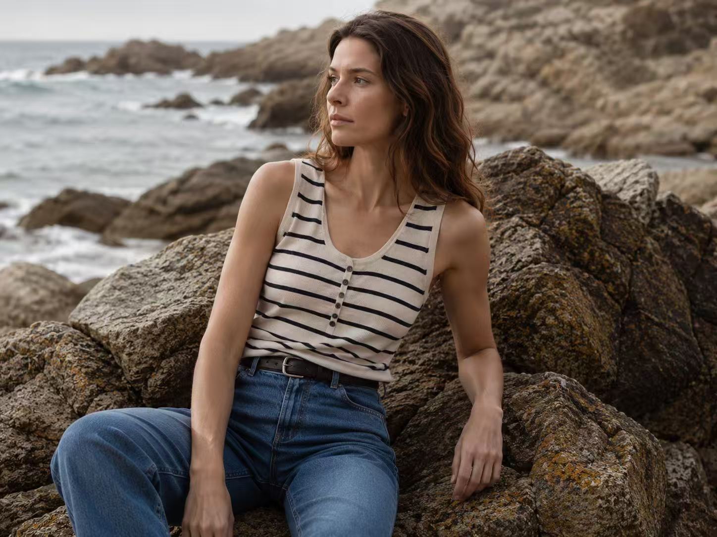Striped Lightweight Wool Tank