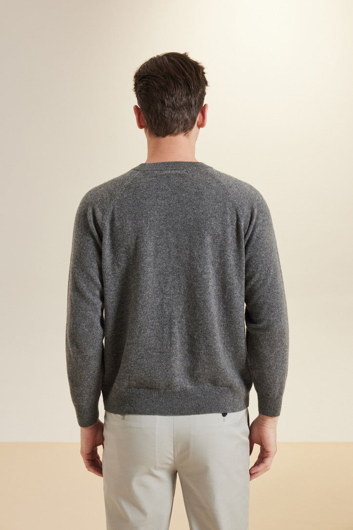 YWÉRA 100% Pure Cashmere Men’s Classic Crewneck Sweater