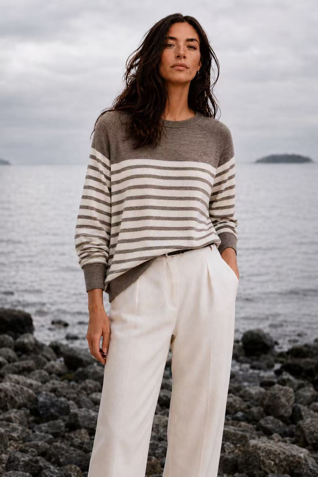 100% Wool Striped Pullover