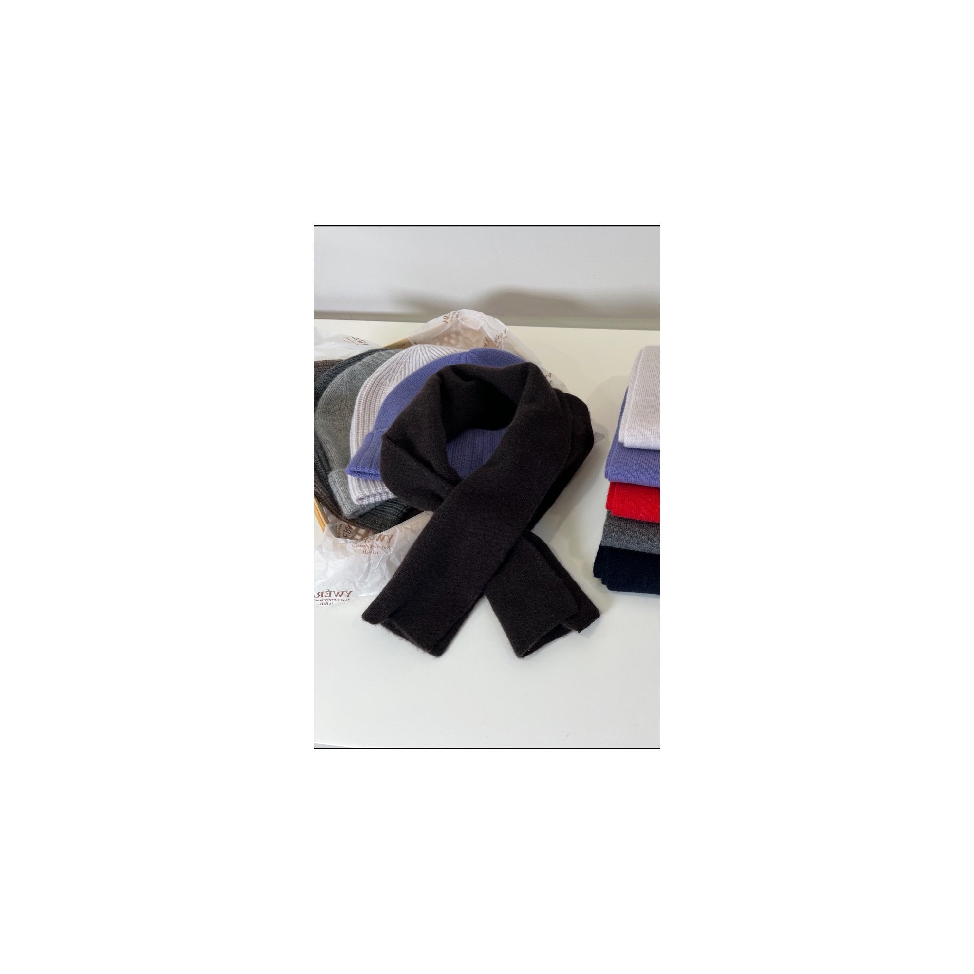 YWÈRA - Espresso Brown Pure Cashmere Scarfs