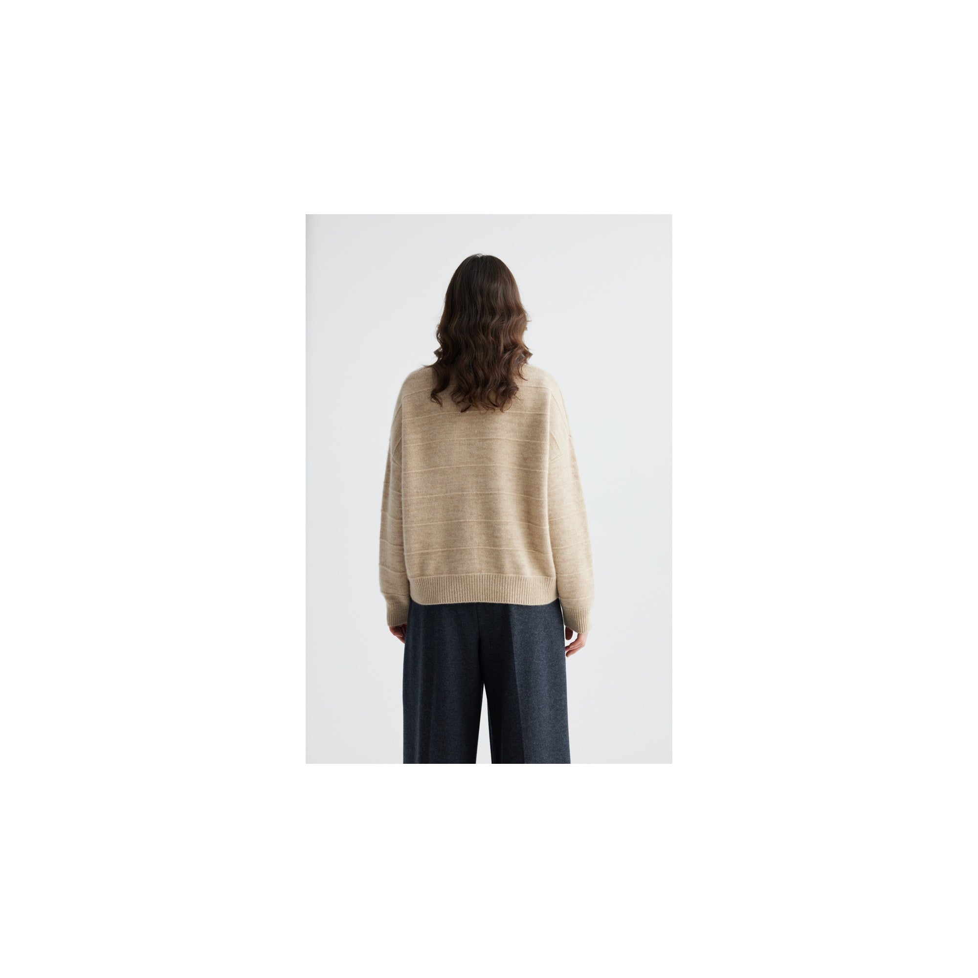 Shimmer Camel Cashmere V-Neck Cardigan